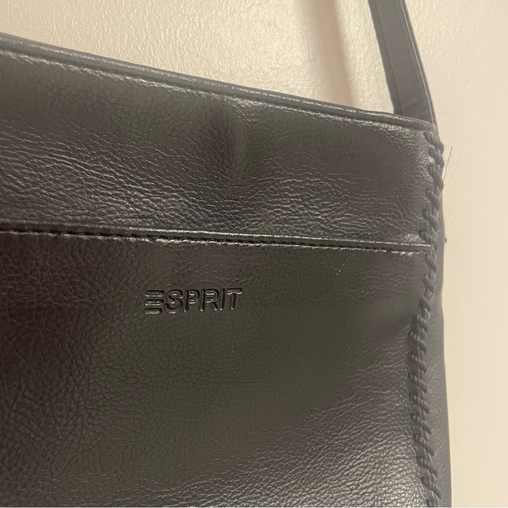 Vintage 90s Esprit Black Leather Shoulder Bag